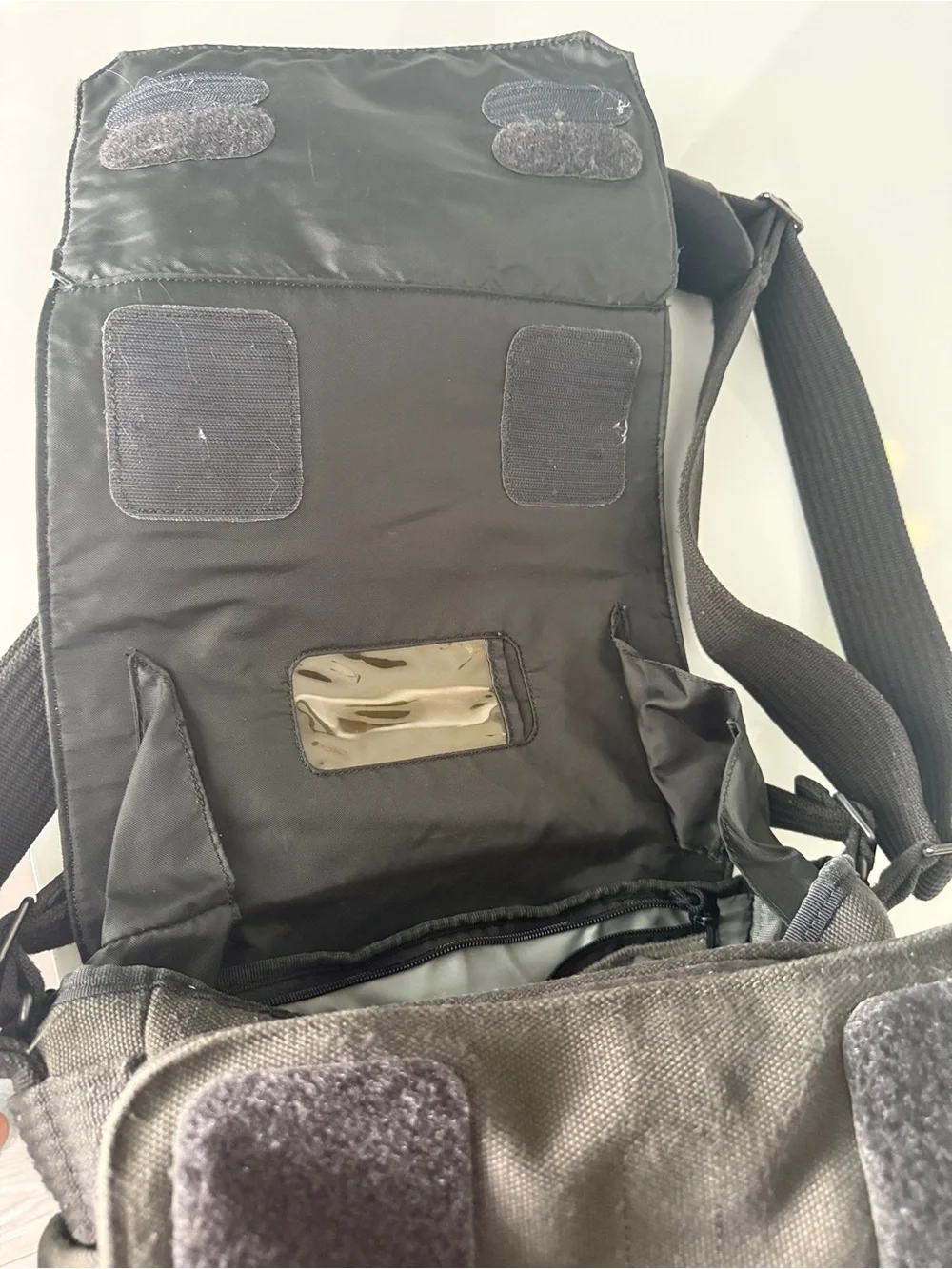 Men's Olive Green Canvas Messenger Photography Bag with Padded Strap